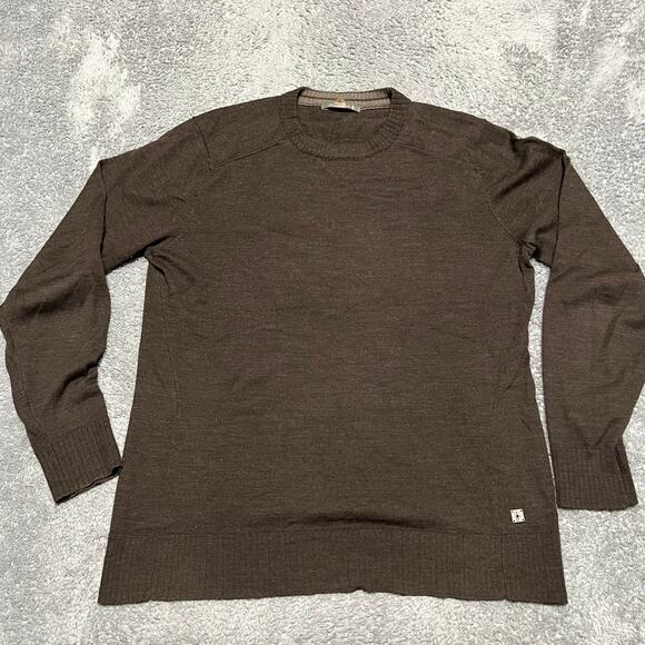 Smartwool Sweater Mens Medium Brown Merino Wool Blend Crew Pullover Outdoors - Picture 1 of 7